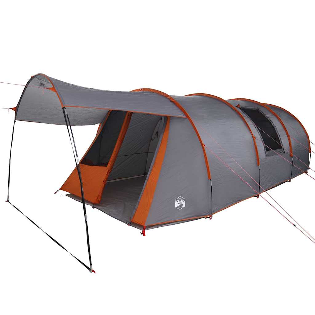 Tunnel Tent 4-Person met dak Grijs en Oranje 740 x 370 x 220 cm is nu te koop bij PeponiXL, paradijselijk wonen!