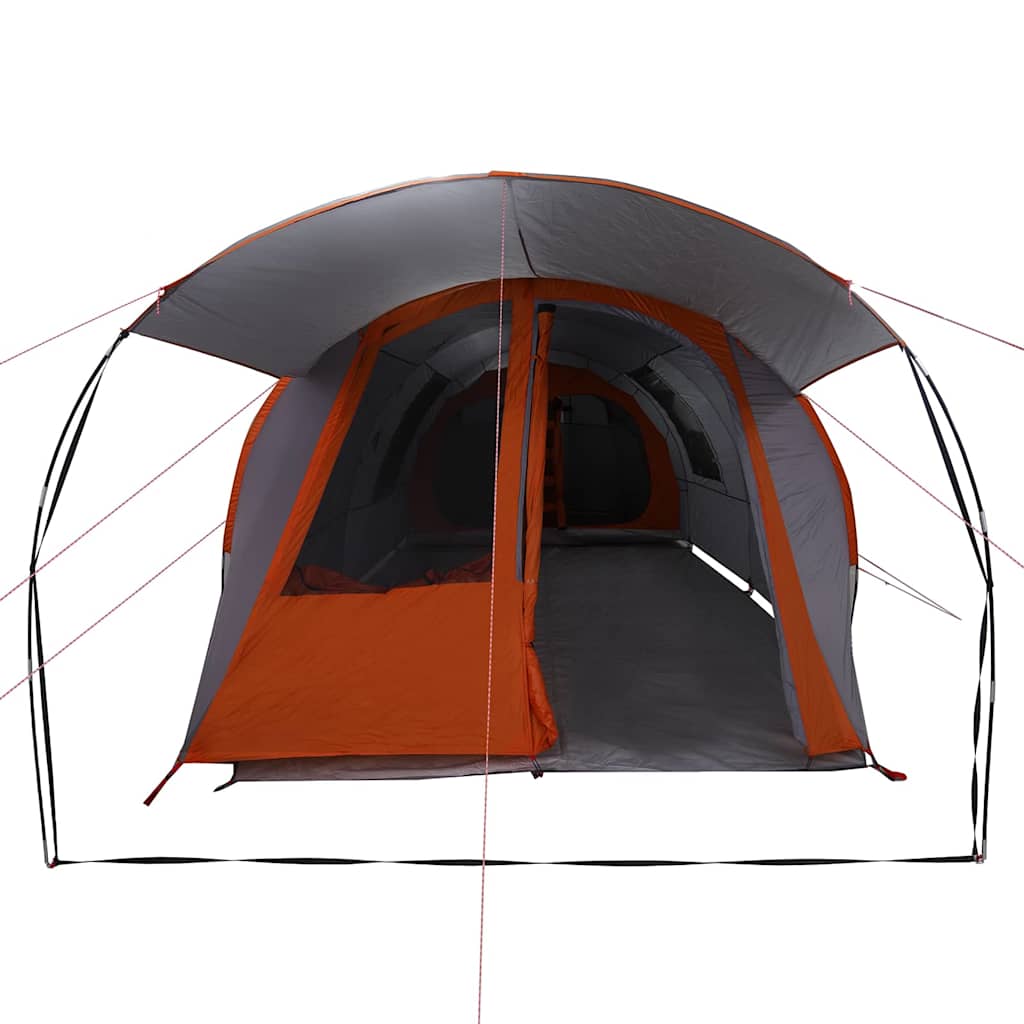 Tunnel Tent 4-Person met dak Grijs en Oranje 740 x 370 x 220 cm is nu te koop bij PeponiXL, paradijselijk wonen!