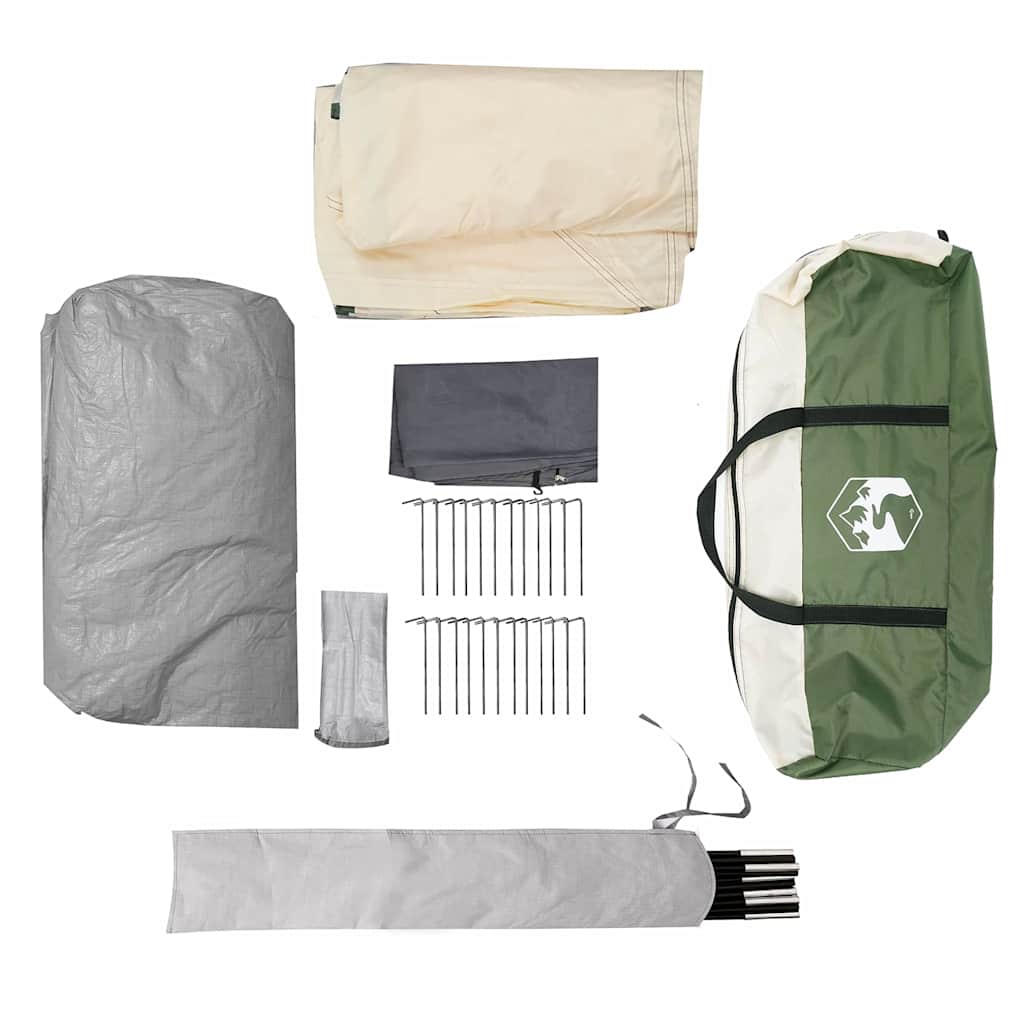 Tunnel Tent 4-Person met dak Groen en Wit 778 x 356 x 210 cm is nu te koop bij PeponiXL, paradijselijk wonen!
