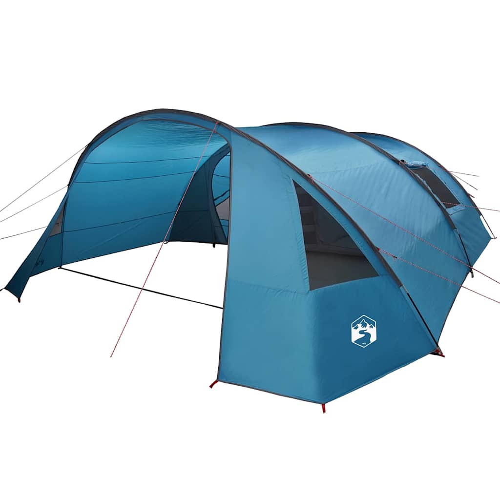 Tunnel Tent 6-Persoon met dak Blauw en Grijs 700 x 590 x 215 cm is nu te koop bij PeponiXL, paradijselijk wonen!