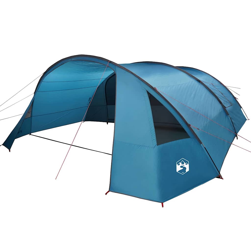 Tunnel Tent 6-Persoon met dak Blauw en Grijs 700 x 590 x 215 cm is nu te koop bij PeponiXL, paradijselijk wonen!