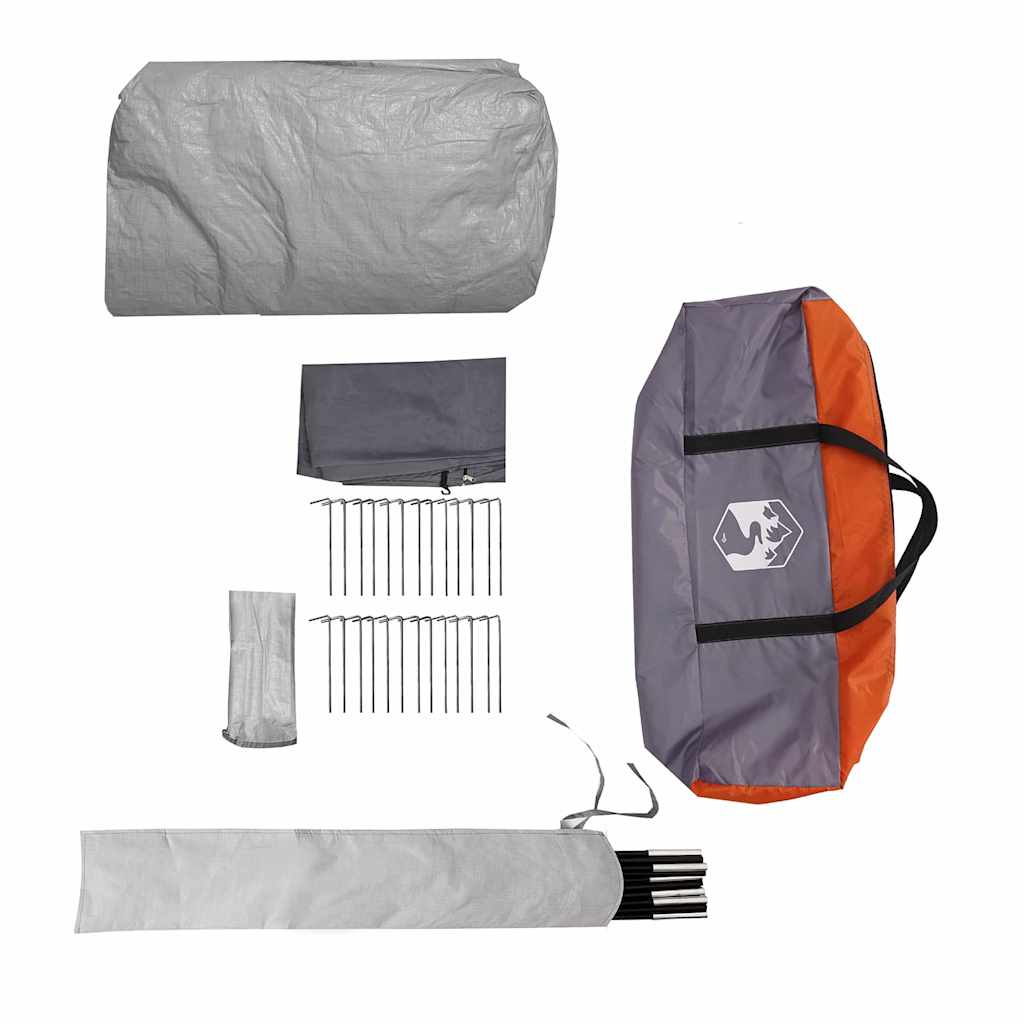 Tunnel Tent 6-Persoon Grijs en Oranje 700 x 590 x 215 cm is nu te koop bij PeponiXL, paradijselijk wonen!
