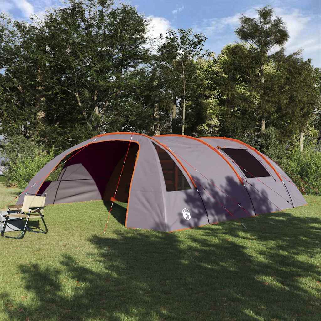 Tunnel Tent 6-Persoon Grijs en Oranje 700 x 590 x 215 cm is nu te koop bij PeponiXL, paradijselijk wonen!