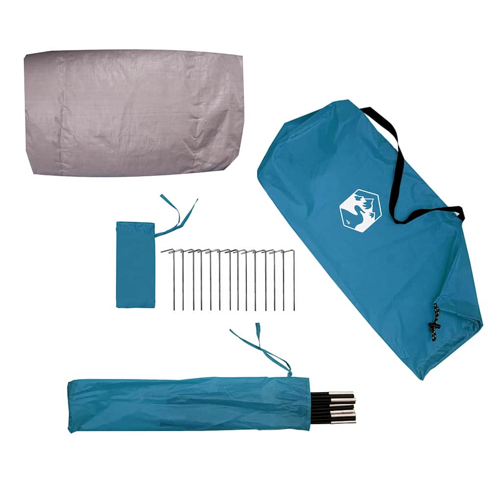 Tunnel Tent 3-Person met dak Blauw en Grijs 328 x 228 x 115 cm is nu te koop bij PeponiXL, paradijselijk wonen!