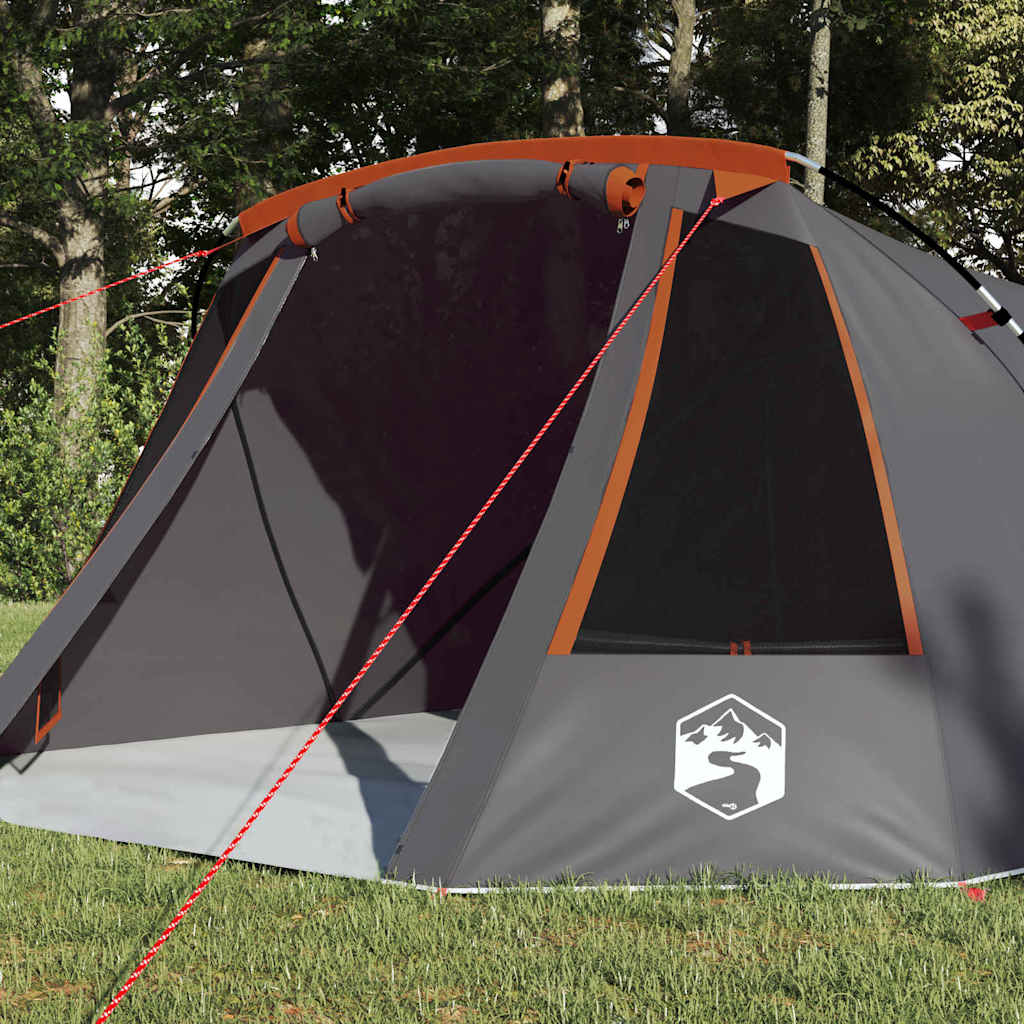 Tunnel Tent 3-Person met dak Grijs en Oranje 328 x 228 x 115 cm is nu te koop bij PeponiXL, paradijselijk wonen!