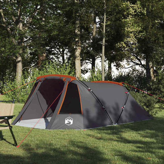 Tunnel Tent 3-Person met dak Grijs en Oranje 328 x 228 x 115 cm is nu te koop bij PeponiXL, paradijselijk wonen!