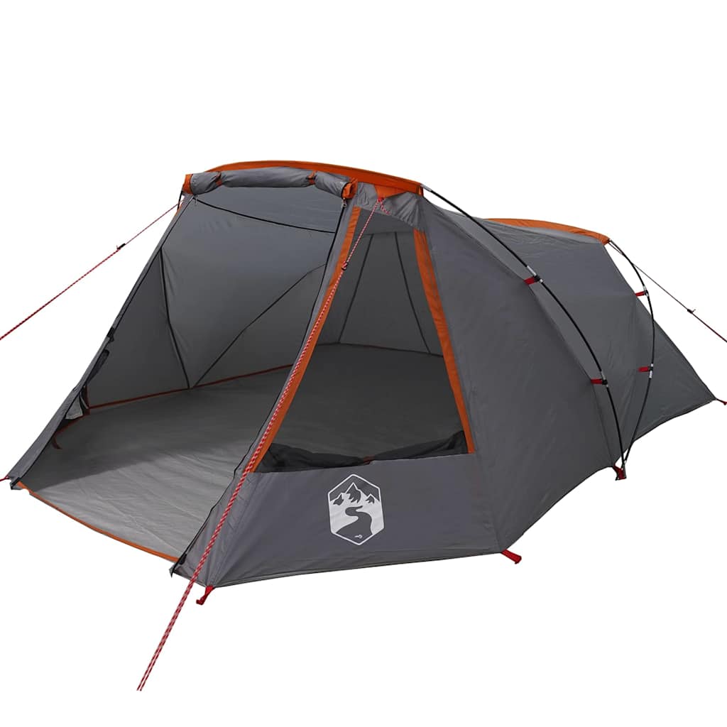 Tunnel Tent 3-Person met dak Grijs en Oranje 328 x 228 x 115 cm is nu te koop bij PeponiXL, paradijselijk wonen!
