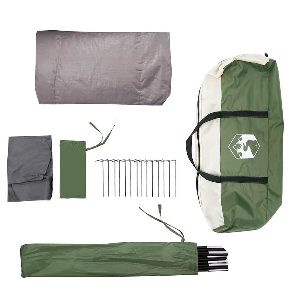 Tunnel Tent 4-Person met dak Groen en Wit 318 x 275 x 140 cm is nu te koop bij PeponiXL, paradijselijk wonen!