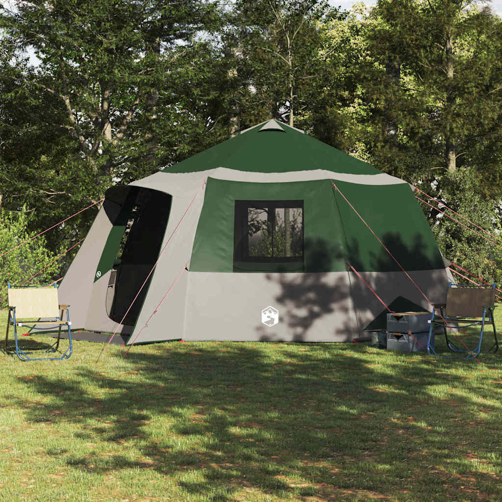 Cabin Tent 12-Person met dak Groen en Grijs 500 x 500 x 294 cm is nu te koop bij PeponiXL, paradijselijk wonen!