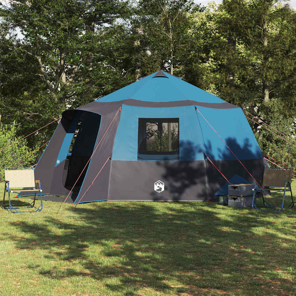 Cabin Tent 12-Person met dak Blauw en Grijs 500 x 500 x 294 cm is nu te koop bij PeponiXL, paradijselijk wonen!