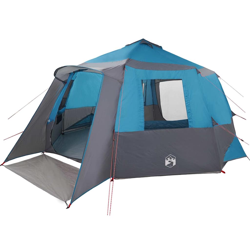 Cabin Tent 12-Person met dak Blauw en Grijs 500 x 500 x 294 cm is nu te koop bij PeponiXL, paradijselijk wonen!