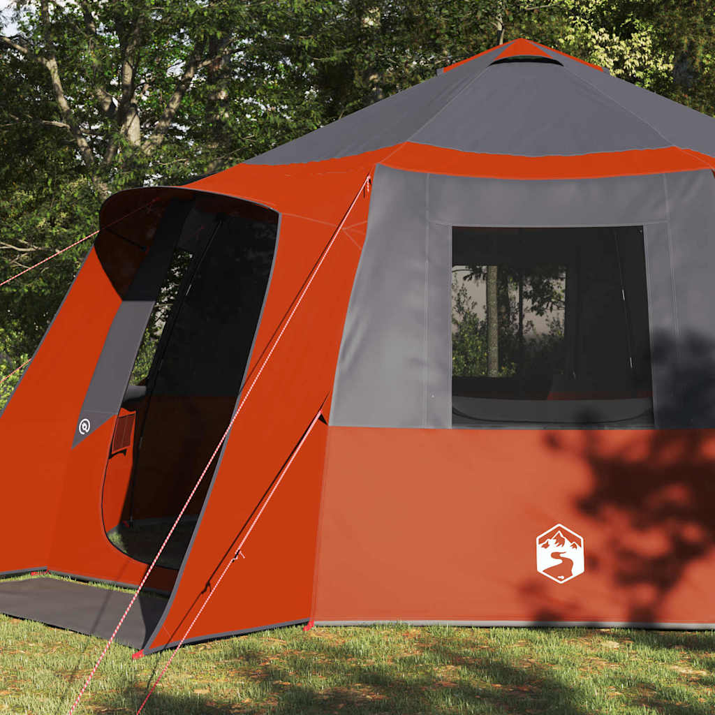 Cabin Tent 12-Person met dak Grijs en Oranje 500 x 500 x 294 cm is nu te koop bij PeponiXL, paradijselijk wonen!