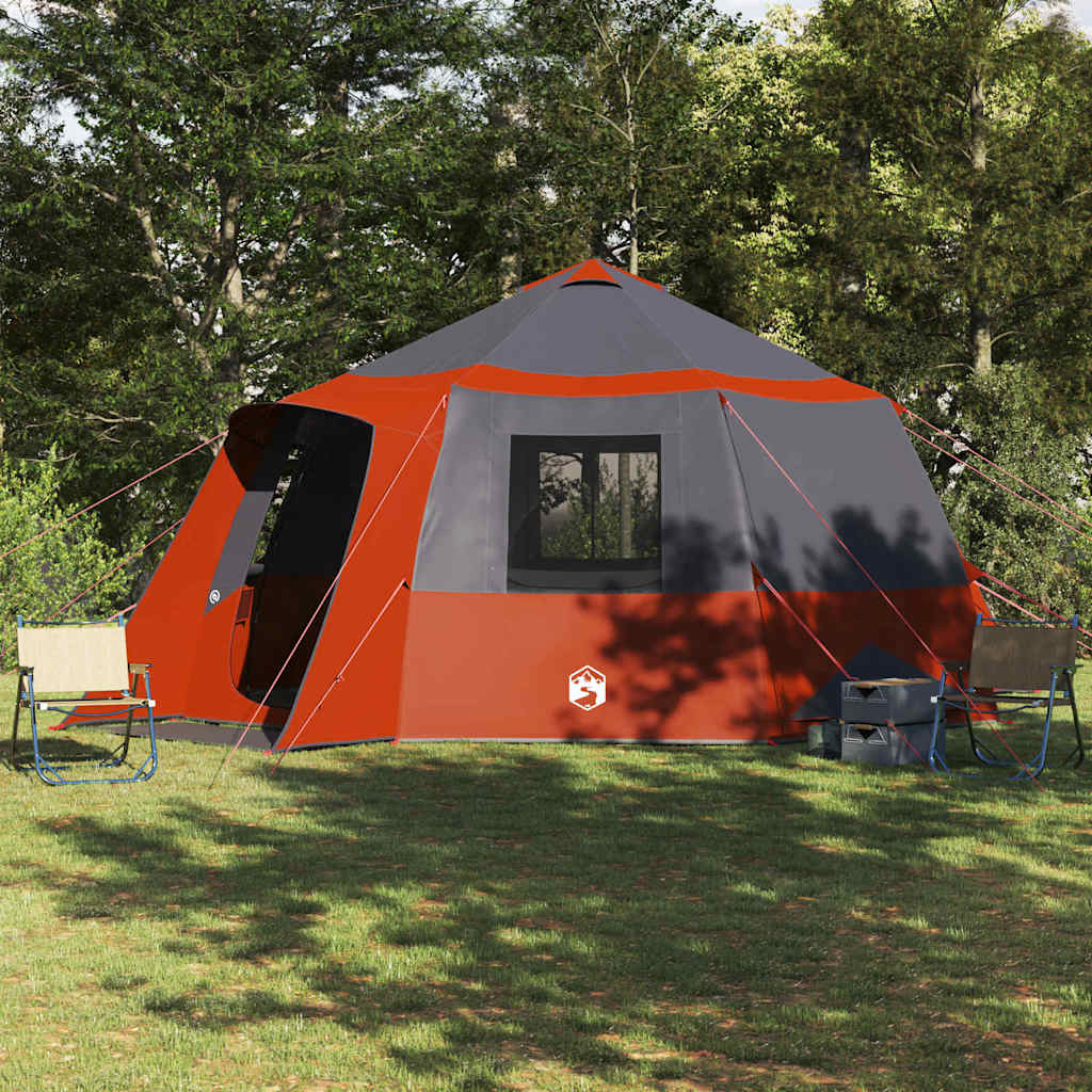 Cabin Tent 12-Person met dak Grijs en Oranje 500 x 500 x 294 cm is nu te koop bij PeponiXL, paradijselijk wonen!