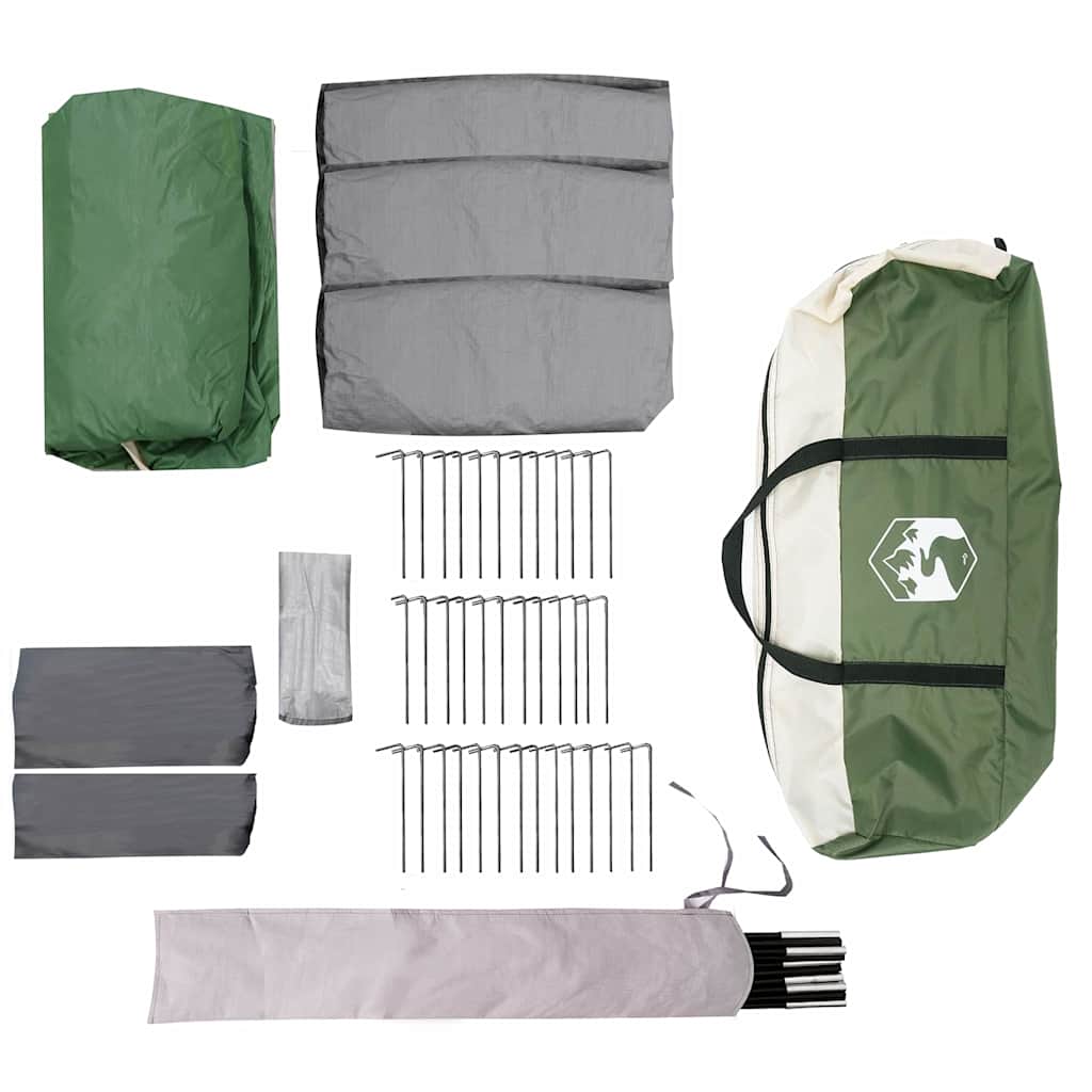 Familietent voor 12 Personen Groen en Wit 760 x 645 x 230 cm is nu te koop bij PeponiXL, paradijselijk wonen!