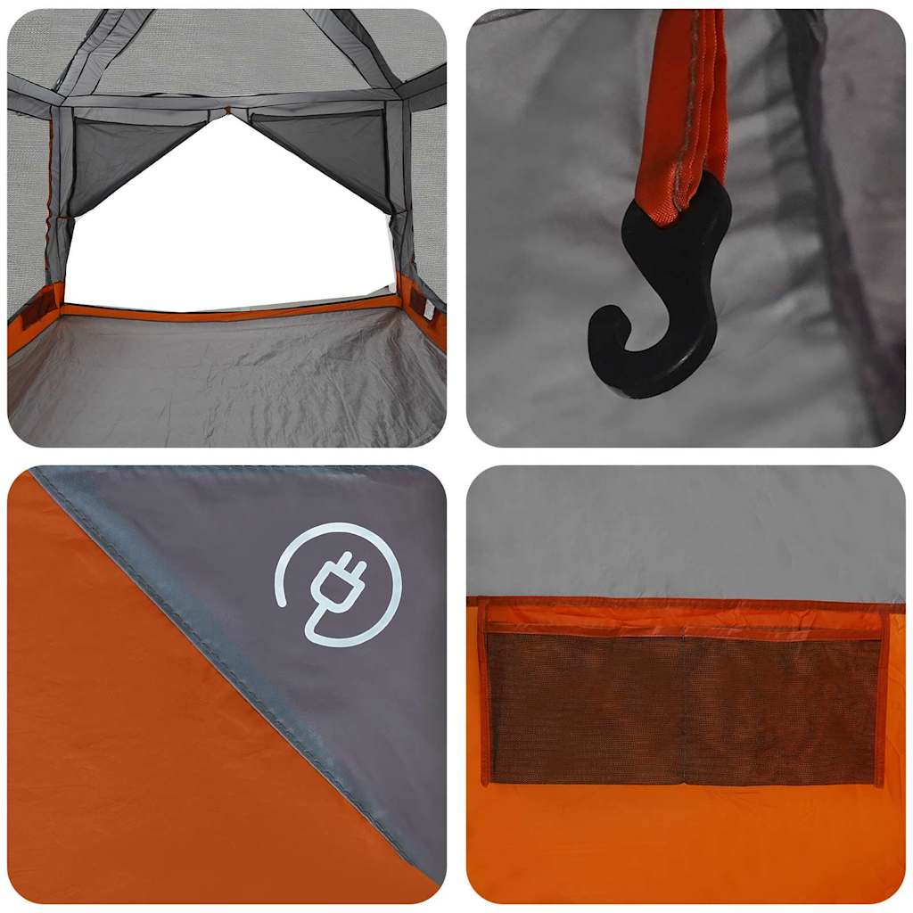 Binnen tent voor 7 Personen Grijs en Oranje 300 x 300 x 250 cm is nu te koop bij PeponiXL, paradijselijk wonen!