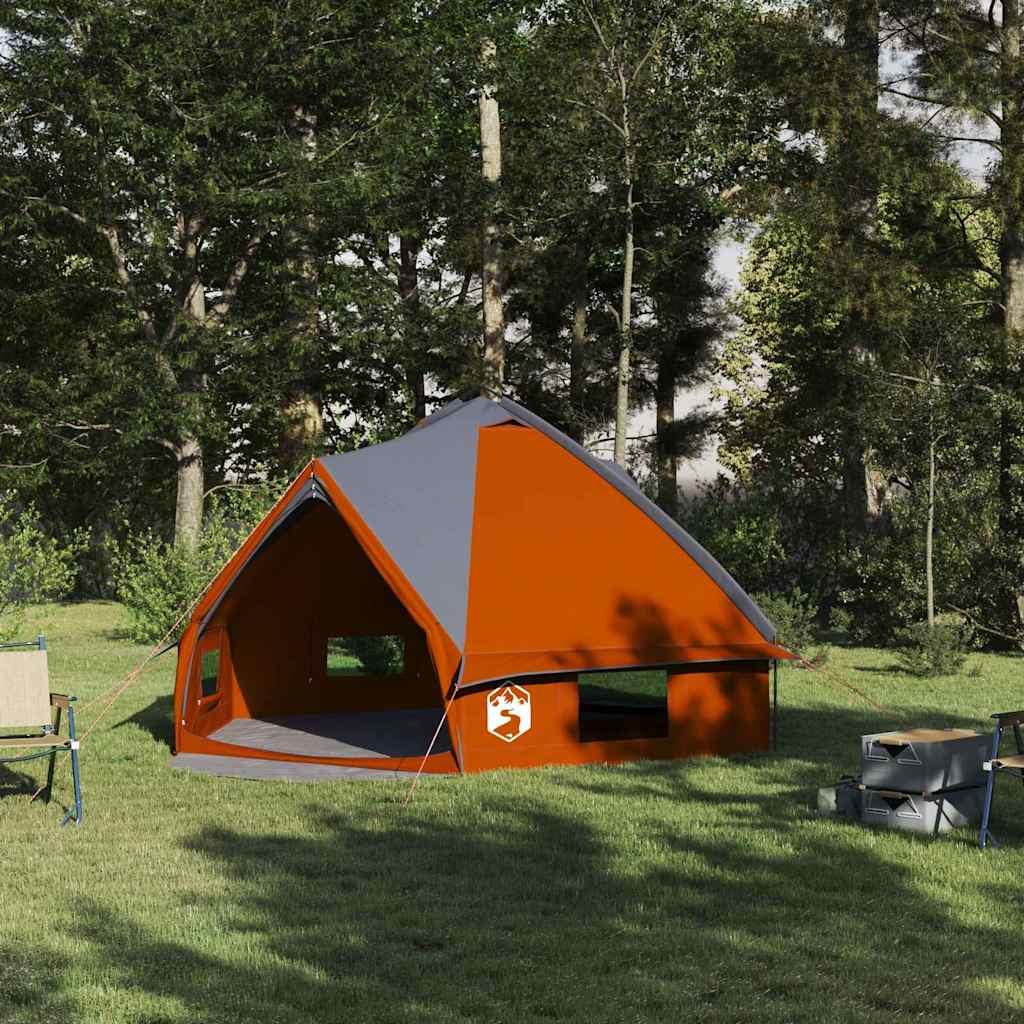 Teepee Tent voor 6 Personen Grijs en Oranje 431 x 366 x 185 cm is nu te koop bij PeponiXL, paradijselijk wonen!