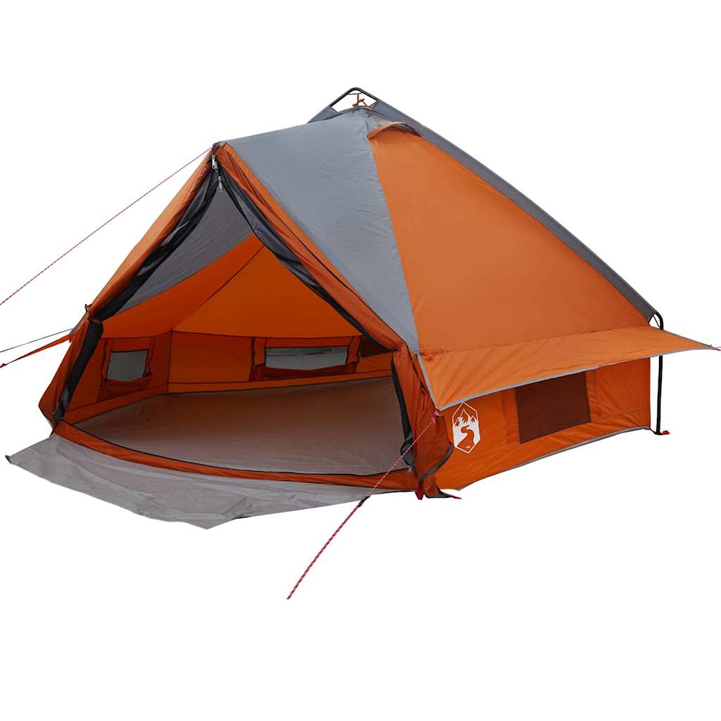 Teepee Tent voor 6 Personen Grijs en Oranje 431 x 366 x 185 cm is nu te koop bij PeponiXL, paradijselijk wonen!