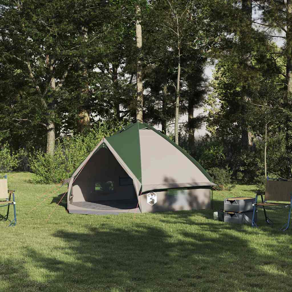 Teepee Tent voor 4 Personen Groen en Grijs 490 x 410 x 210 cm is nu te koop bij PeponiXL, paradijselijk wonen!