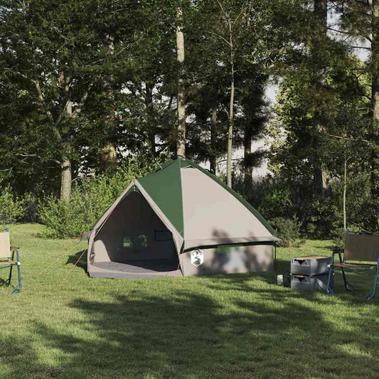 Teepee Tent voor 4 Personen Groen en Grijs 388 x 320 x 169 cm is nu te koop bij PeponiXL, paradijselijk wonen!