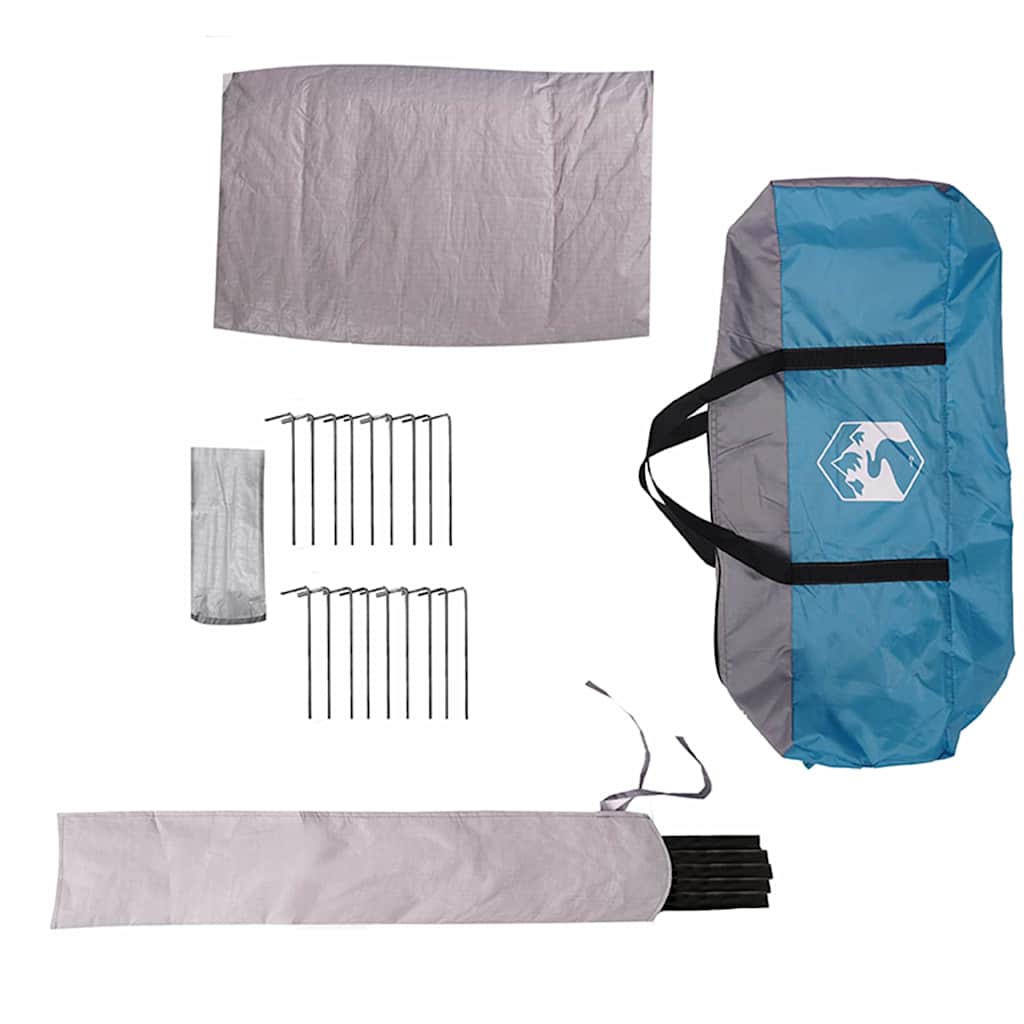 Teepee Tent voor 4 Personen Blauw en Grijs 388 x 320 x 169 cm is nu te koop bij PeponiXL, paradijselijk wonen!