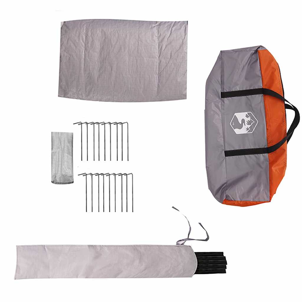 Teepee Tent 4-Person met dak Grijs en Oranje 388 x 320 x 169 cm is nu te koop bij PeponiXL, paradijselijk wonen!