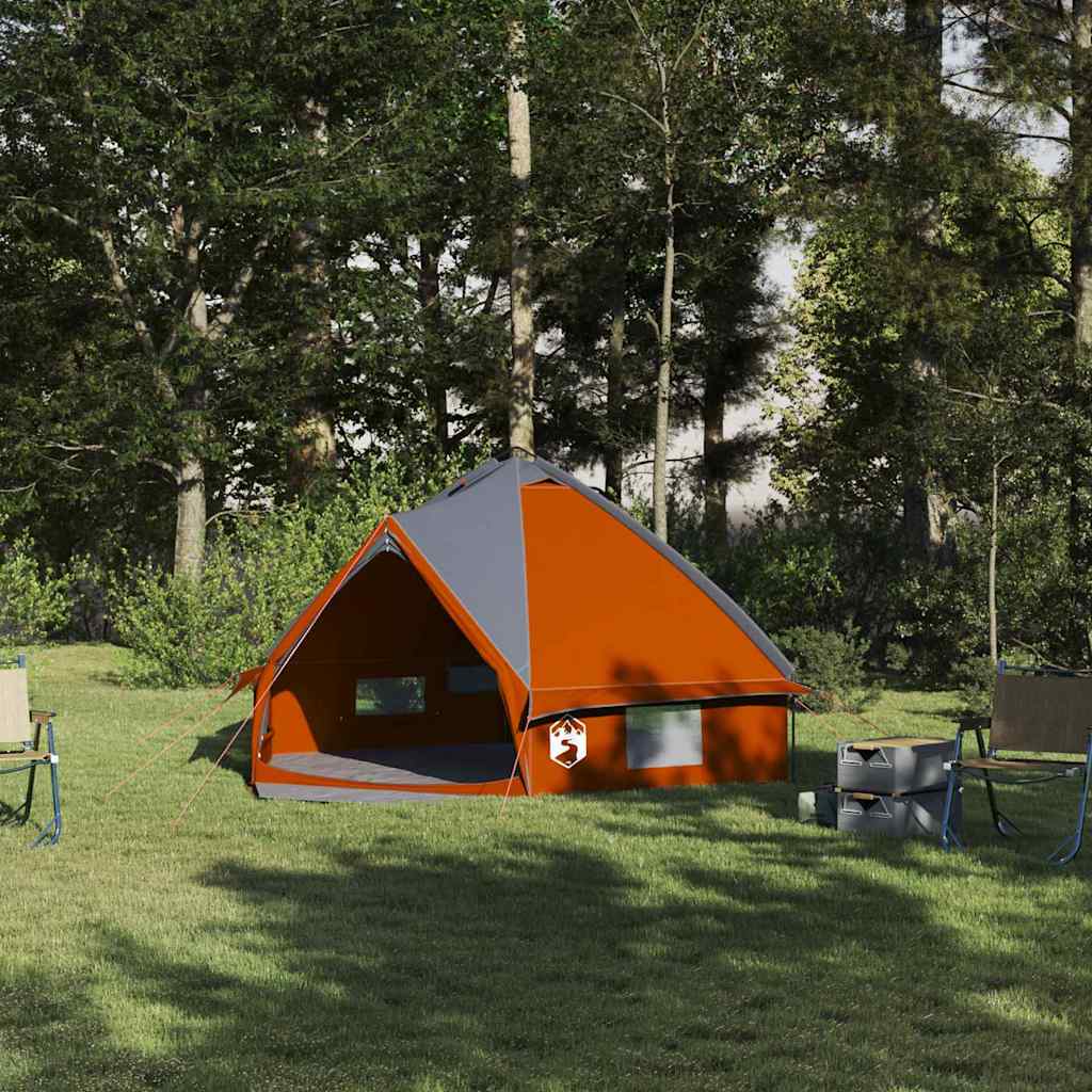 Teepee Tent 4-Person met dak Grijs en Oranje 388 x 320 x 169 cm is nu te koop bij PeponiXL, paradijselijk wonen!