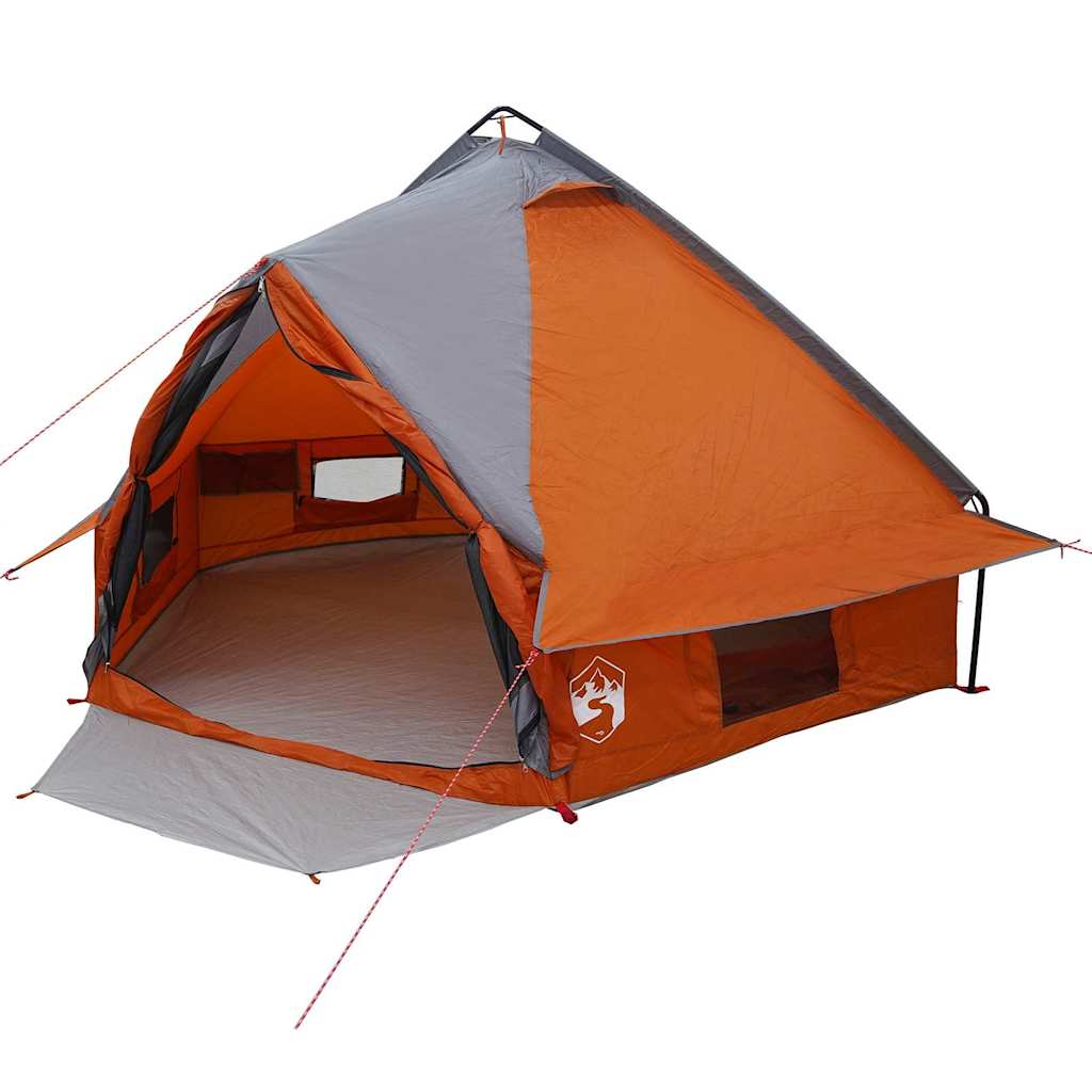 Teepee Tent 4-Person met dak Grijs en Oranje 388 x 320 x 169 cm is nu te koop bij PeponiXL, paradijselijk wonen!
