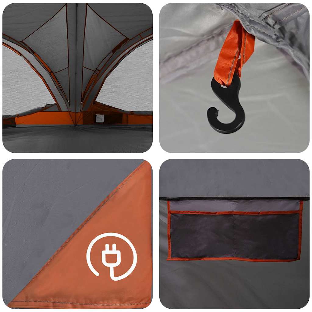 Familietent voor 10 personen Grijs en Oranje 460 x 430 x 214 cm is nu te koop bij PeponiXL, paradijselijk wonen!