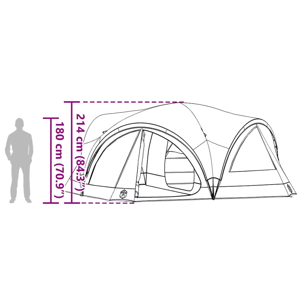 Familietent voor 10 personen Grijs en Oranje 460 x 430 x 214 cm is nu te koop bij PeponiXL, paradijselijk wonen!
