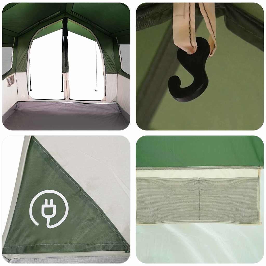 Familietent voor 4 Personen Groen en Wit 324 x 255 x 230 cm is nu te koop bij PeponiXL, paradijselijk wonen!