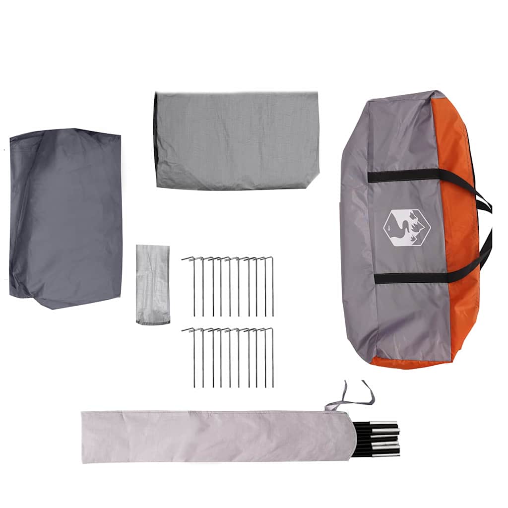Familietent voor 4 Personen Grijs en Oranje 324 x 255 x 230 cm is nu te koop bij PeponiXL, paradijselijk wonen!