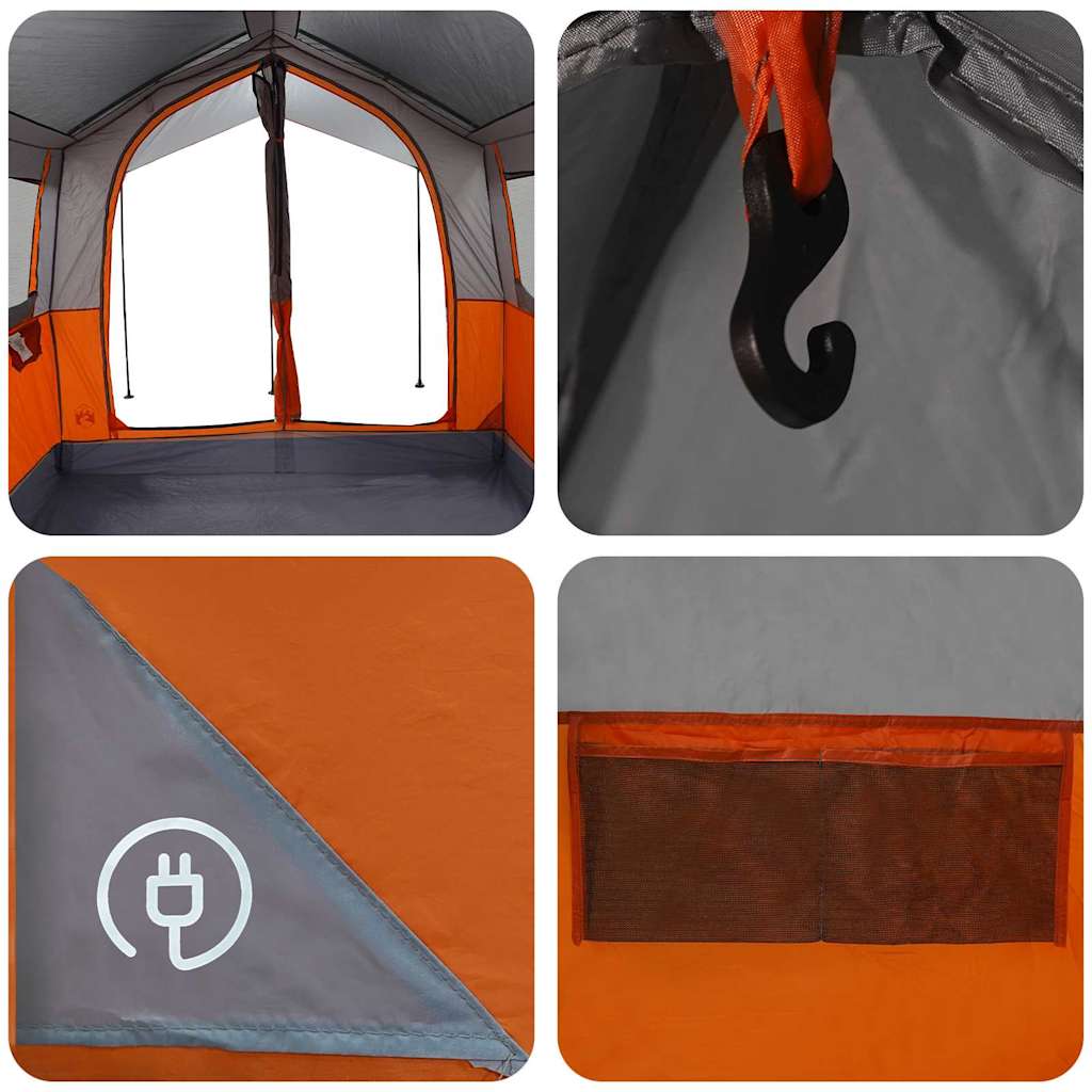 Familietent voor 4 Personen Grijs en Oranje 324 x 255 x 230 cm is nu te koop bij PeponiXL, paradijselijk wonen!
