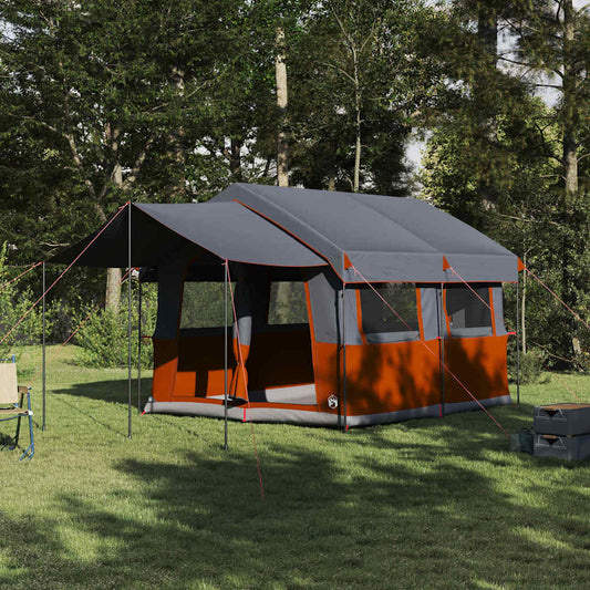 Familietent voor 4 Personen Grijs en Oranje 324 x 255 x 230 cm is nu te koop bij PeponiXL, paradijselijk wonen!