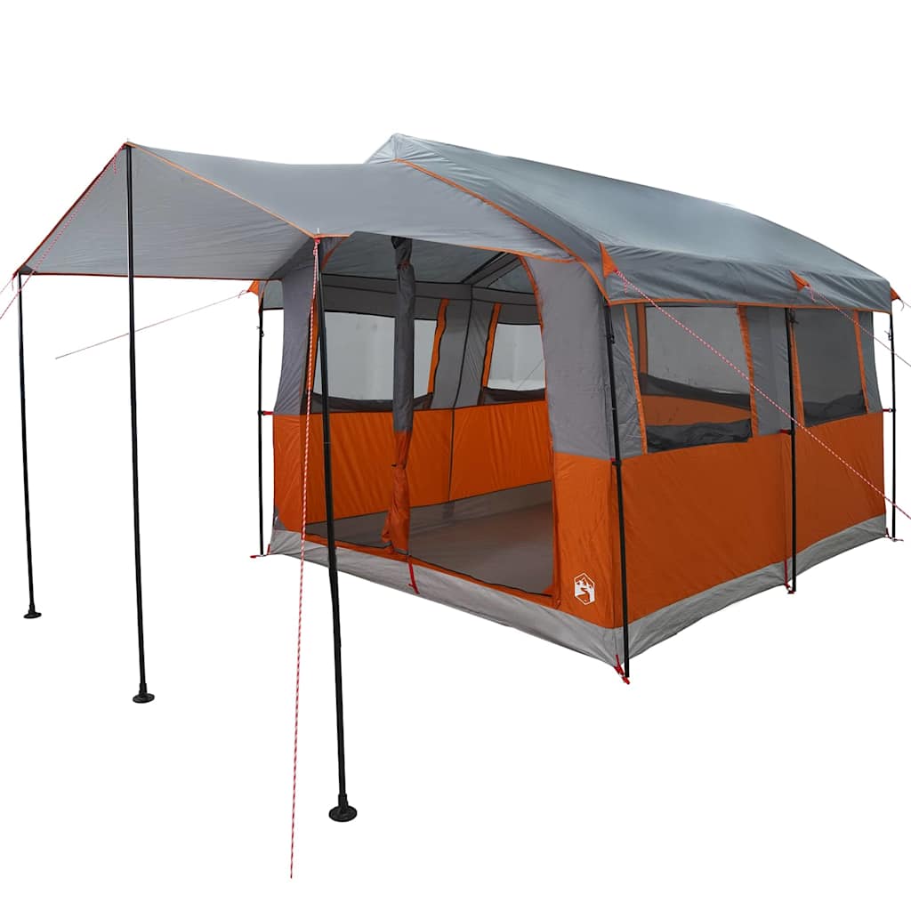 Familietent voor 4 Personen Grijs en Oranje 324 x 255 x 230 cm is nu te koop bij PeponiXL, paradijselijk wonen!