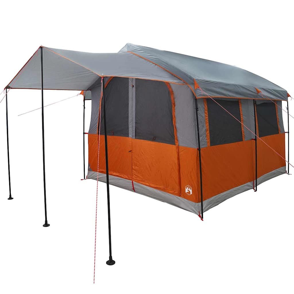 Familietent voor 4 Personen Grijs en Oranje 324 x 255 x 230 cm is nu te koop bij PeponiXL, paradijselijk wonen!