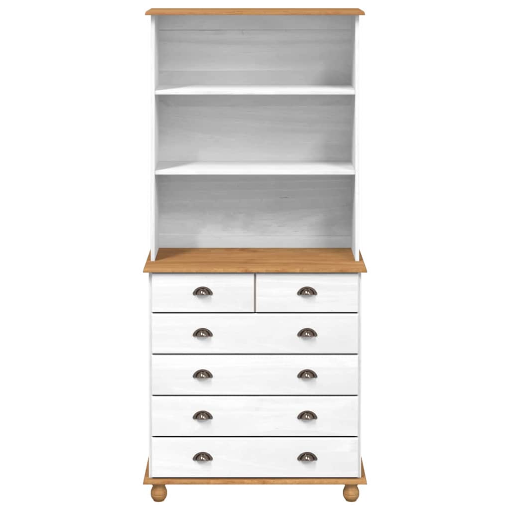 Hutch met lade ASKIM Wit 91 x 40 x 200,5 cm Massief grenenhout is nu te koop bij PeponiXL, paradijselijk wonen!