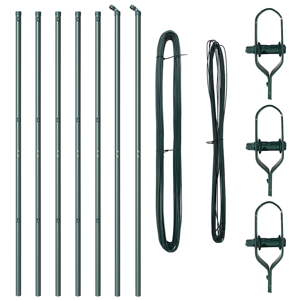 Afrasteringspaal 7 pcs Groen Staal is nu te koop bij PeponiXL, paradijselijk wonen!