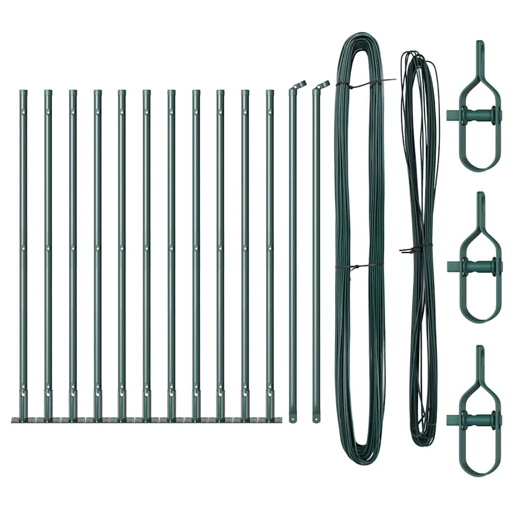 Hekpaal met betonnen voet 13 st Groen Gepoedercoat staal is nu te koop bij PeponiXL, paradijselijk wonen!