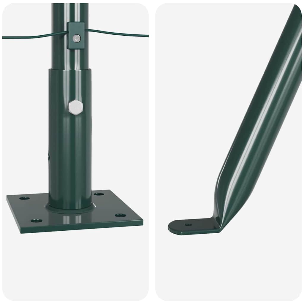 Hekpaal met betonnen voet 7 st Groen Gepoedercoat staal is nu te koop bij PeponiXL, paradijselijk wonen!