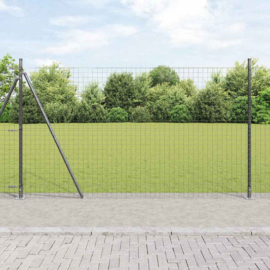 Hekpaal met betonnen voet 7 st Grijs Gepoedercoat staal is nu te koop bij PeponiXL, paradijselijk wonen!