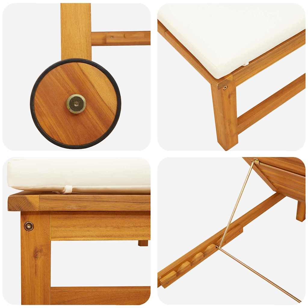 Ligstoel 2 pcs Bruin 202 x 53 x 89 cm Massief Acaciahout is nu te koop bij PeponiXL, paradijselijk wonen!