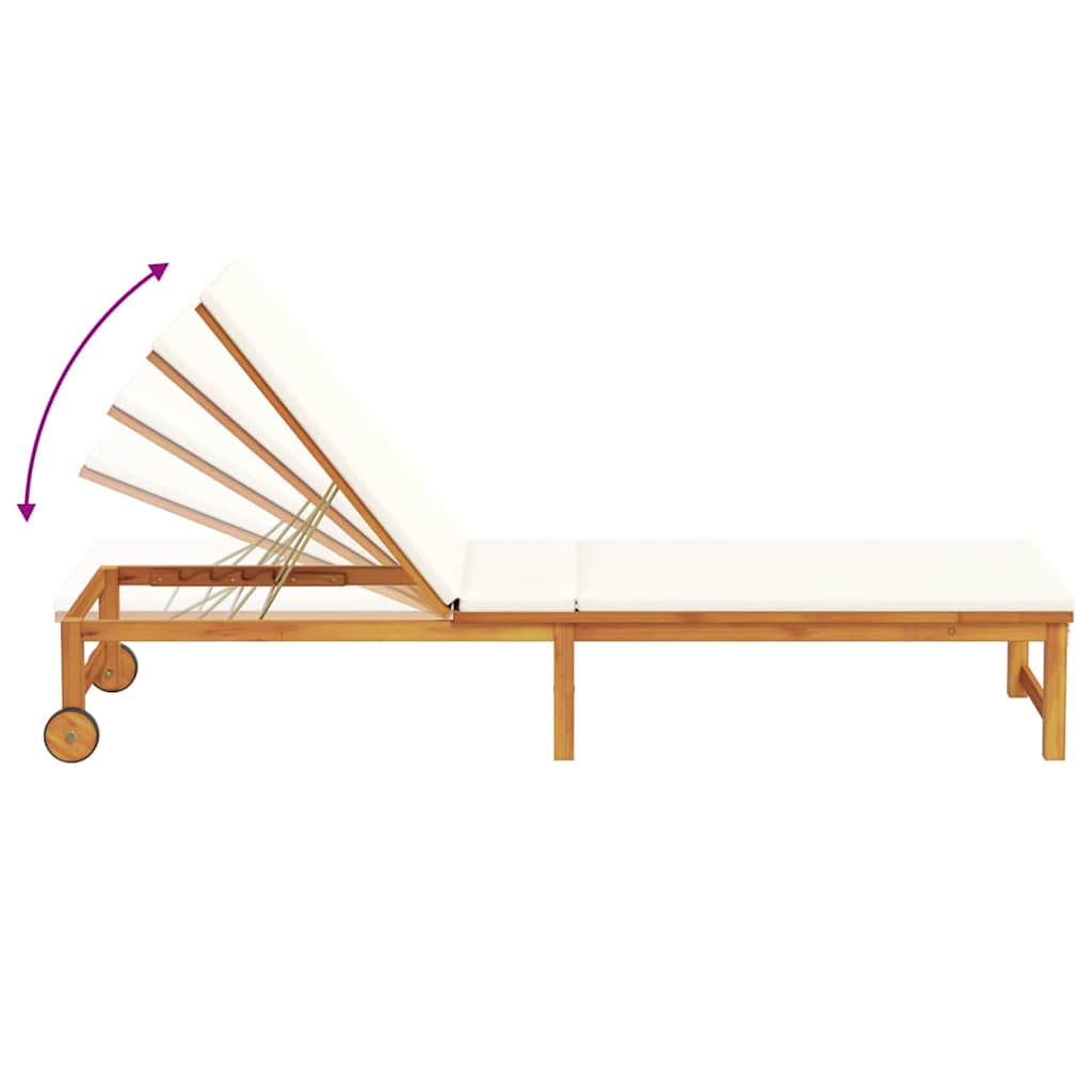 Ligstoel 2 pcs Bruin 202 x 53 x 89 cm Massief Acaciahout is nu te koop bij PeponiXL, paradijselijk wonen!