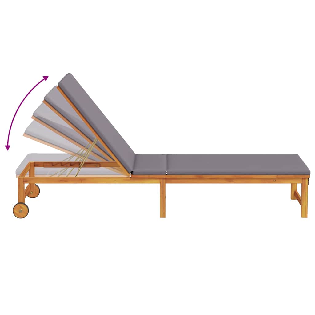 Ligstoel 2 pcs Bruin 202 x 53 x 89 cm Massief Acaciahout is nu te koop bij PeponiXL, paradijselijk wonen!