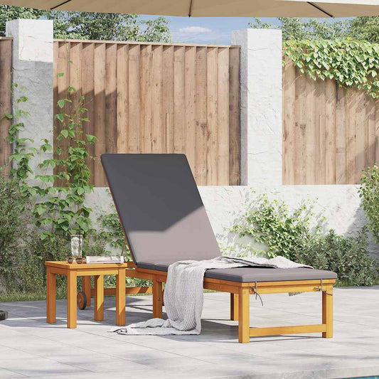 Ligstoel 2 pcs Bruin Massief Acaciahout is nu te koop bij PeponiXL, paradijselijk wonen!