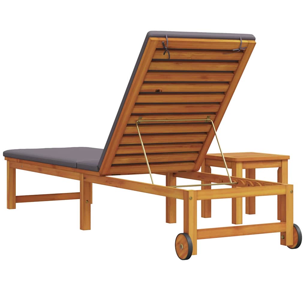 Ligstoel 2 pcs Bruin Massief Acaciahout is nu te koop bij PeponiXL, paradijselijk wonen!