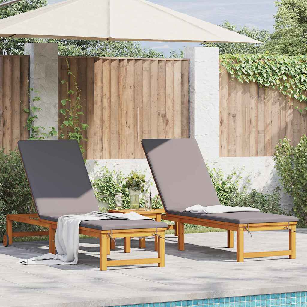 Ligstoel 3 pcs Bruin Massief Acaciahout is nu te koop bij PeponiXL, paradijselijk wonen!
