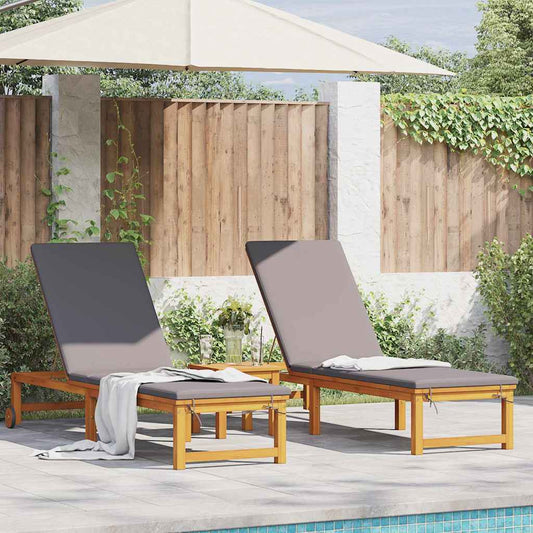 Ligstoel 3 pcs Bruin Massief Acaciahout is nu te koop bij PeponiXL, paradijselijk wonen!
