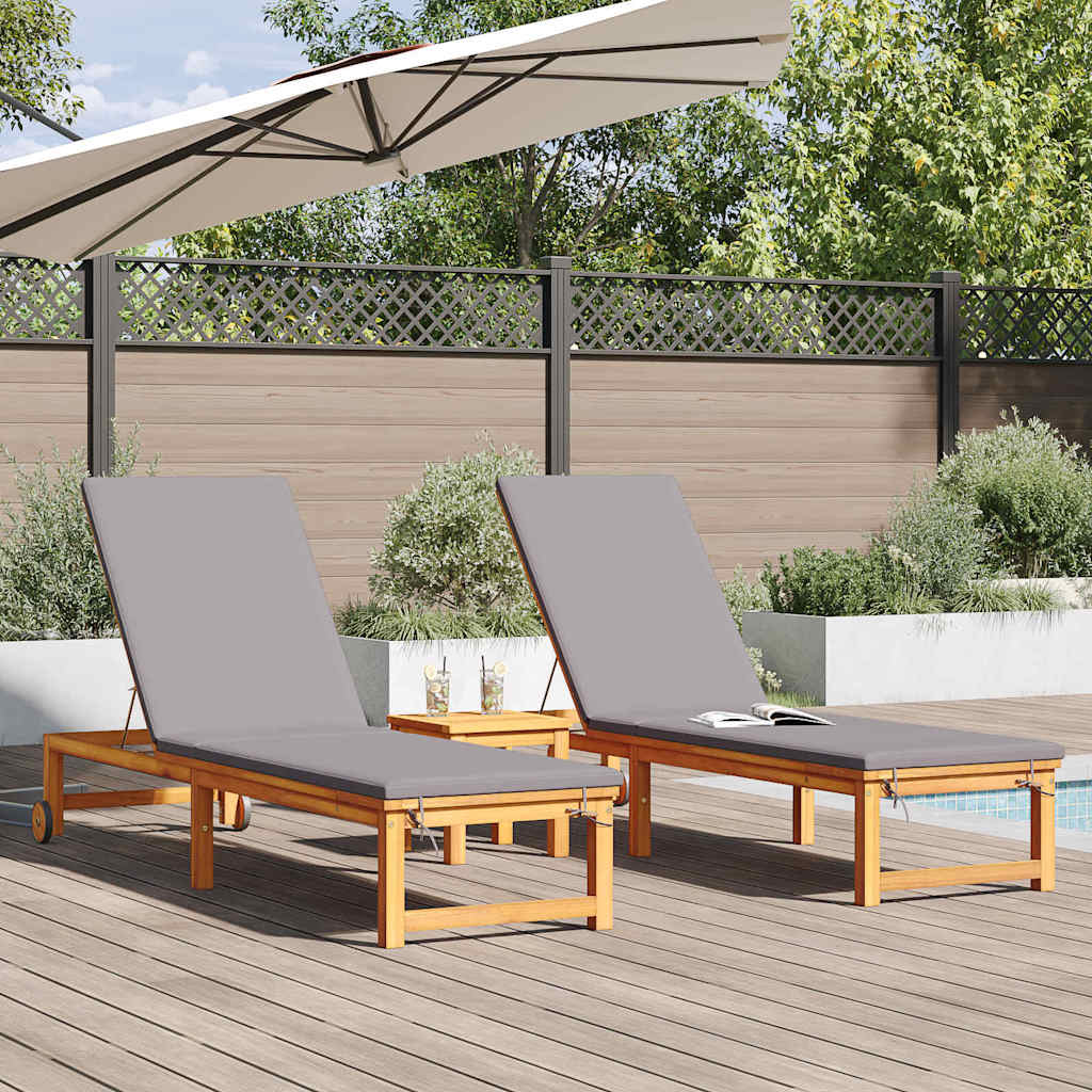 Ligstoel 3 pcs Bruin Massief Acaciahout is nu te koop bij PeponiXL, paradijselijk wonen!