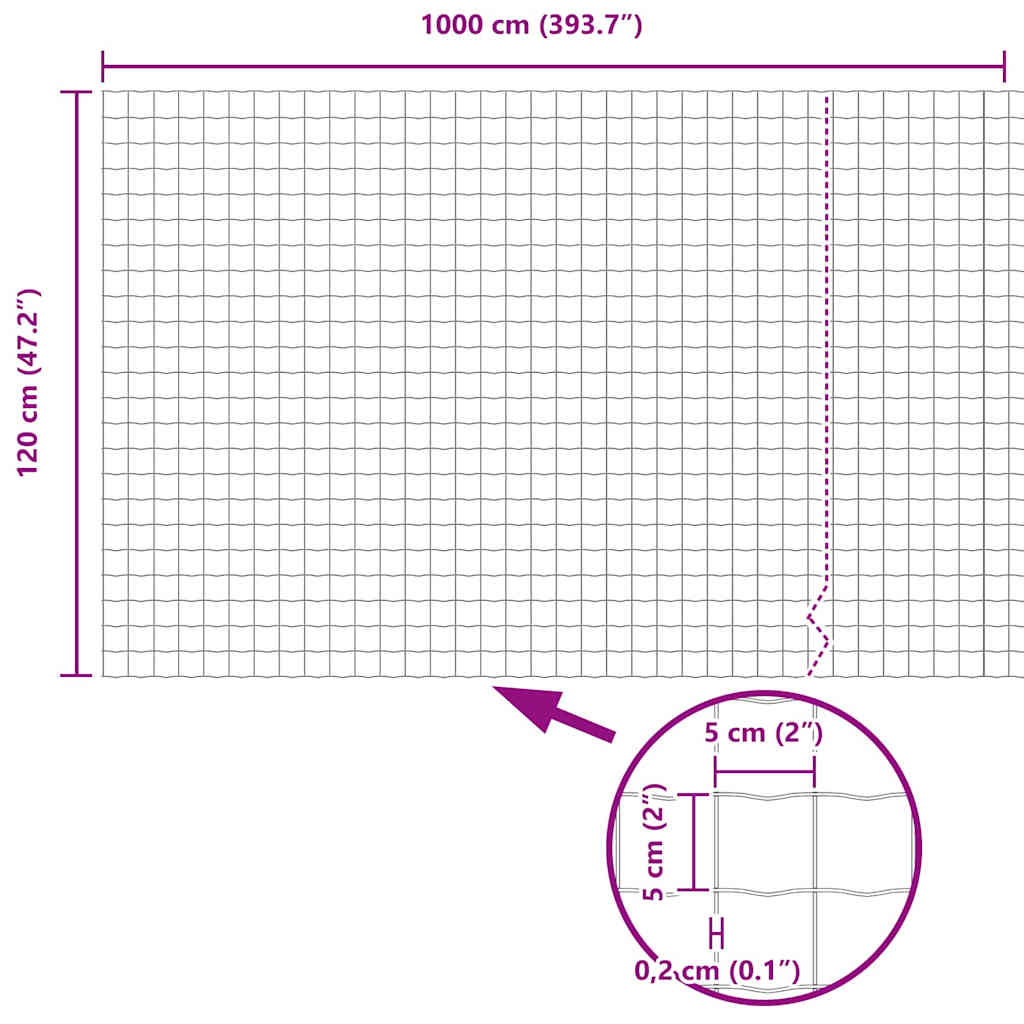 Euro Hek 1,2 x 10 m PVC-gecoat ijzer is nu te koop bij PeponiXL, paradijselijk wonen!