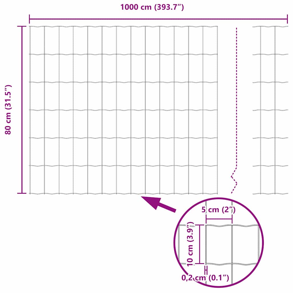 Euro Hek 0,8 x 10 m PVC-gecoat ijzer is nu te koop bij PeponiXL, paradijselijk wonen!